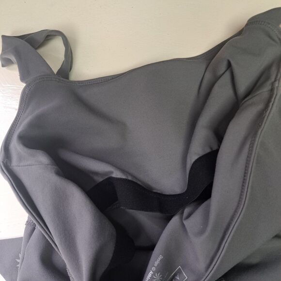 Athleta Sizzle Gray Shelf Bra Stretchy Nylon Spandex Halter Dress MT Medium Tall - Picture 6 of 11
